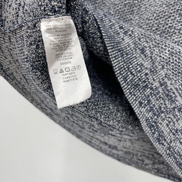 Ann Taylor Blue and White Knit Crop Top Size Small Short Sleeve - Picture 4 of 6